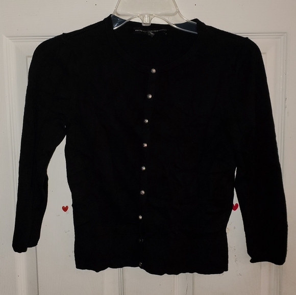 5 for $20 | White House Black Market 3/4 Sleeve Crewneck Snap Button Up Cardigan - Picture 2 of 11